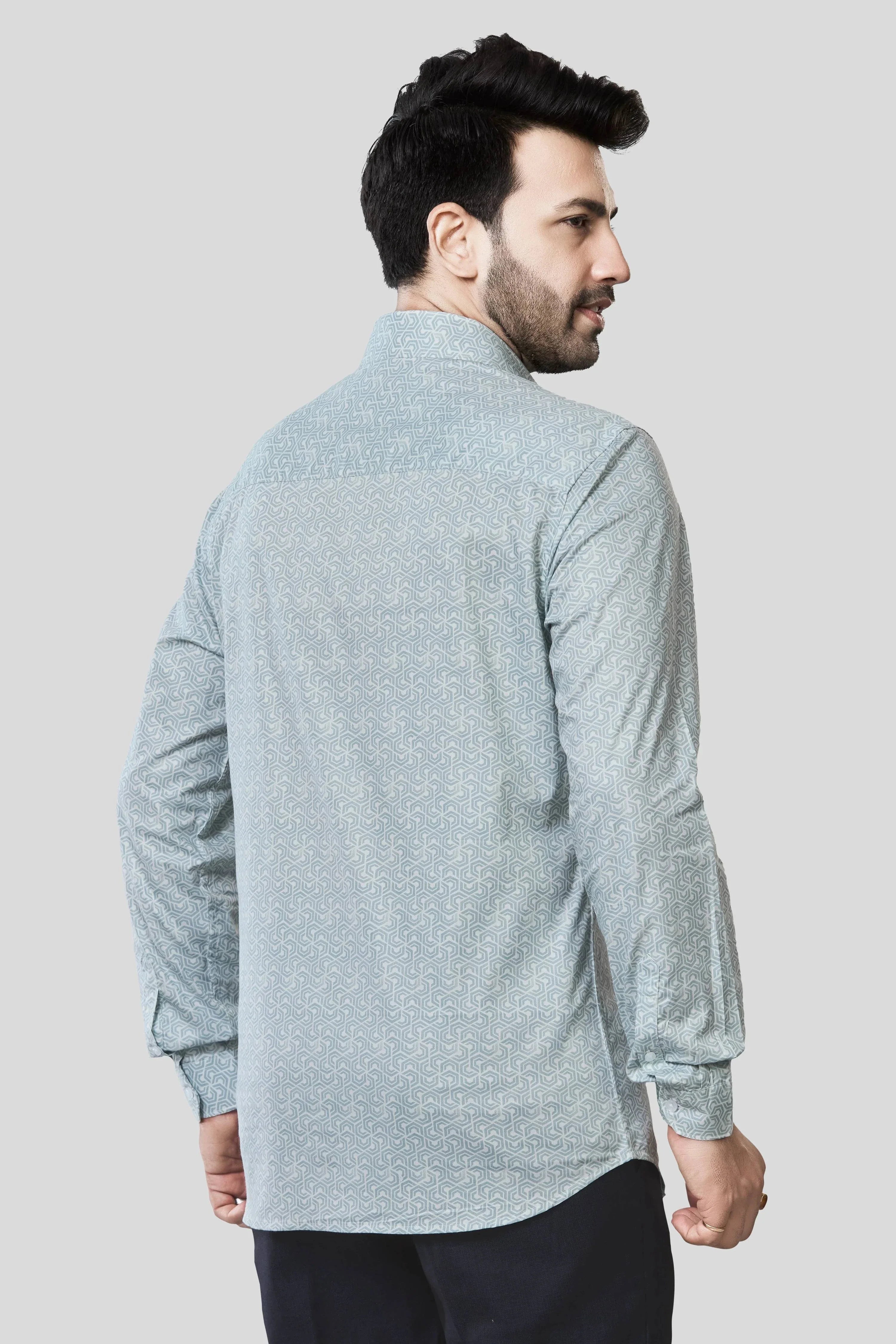 Jonesburg Men's Printed Slim Fit Formal Shirt | Grocsy