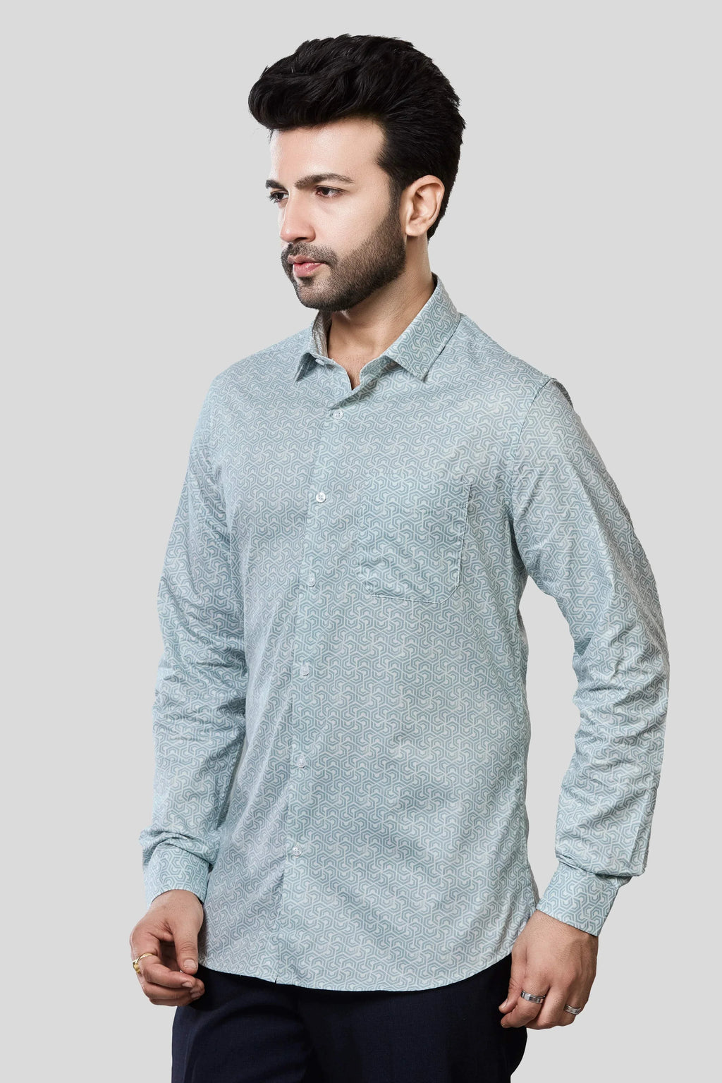 Jonesburg Men's Printed Slim Fit Formal Shirt | Grocsy