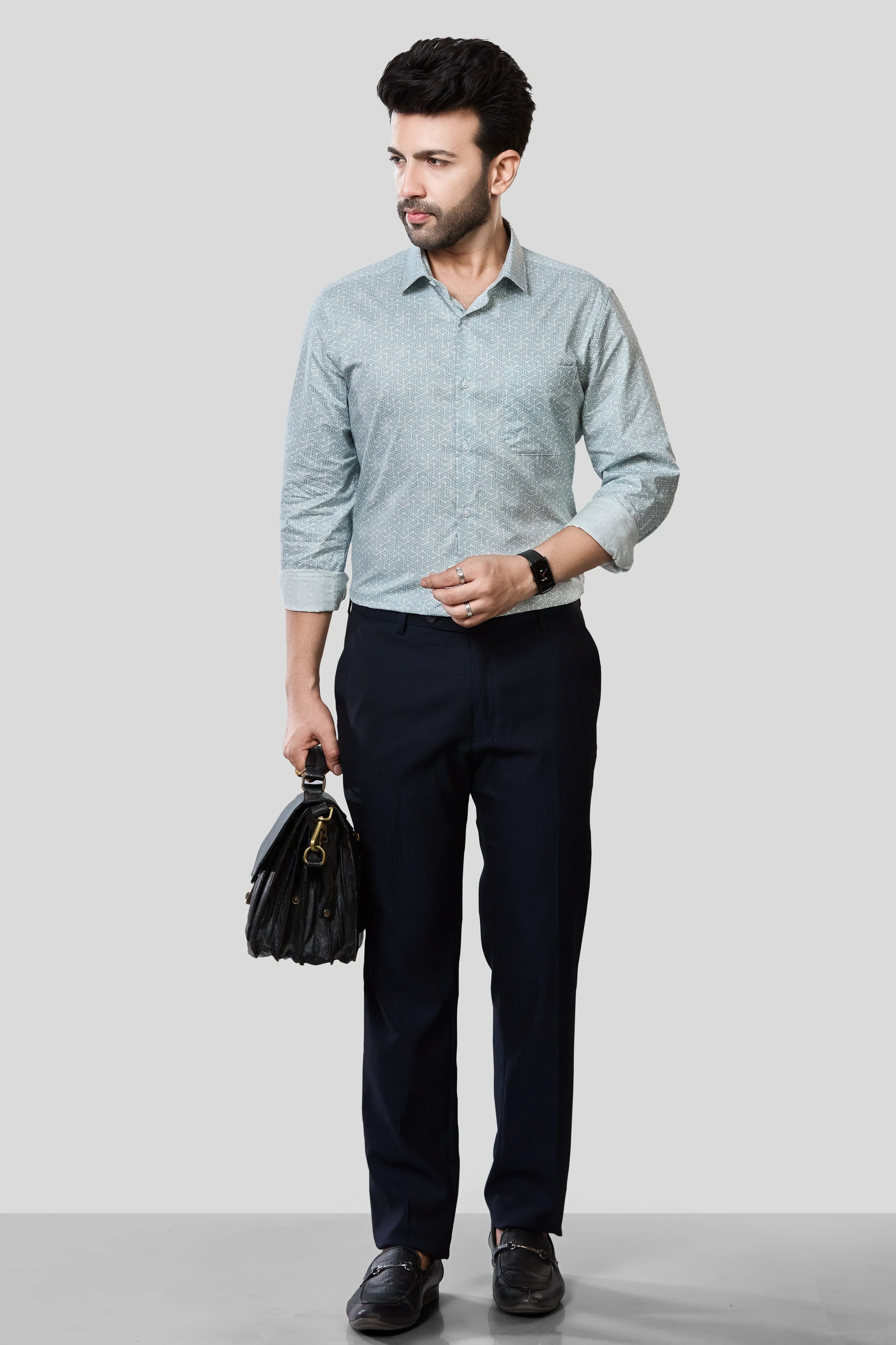 Jonesburg Men's Printed Slim Fit Formal Shirt | Grocsy