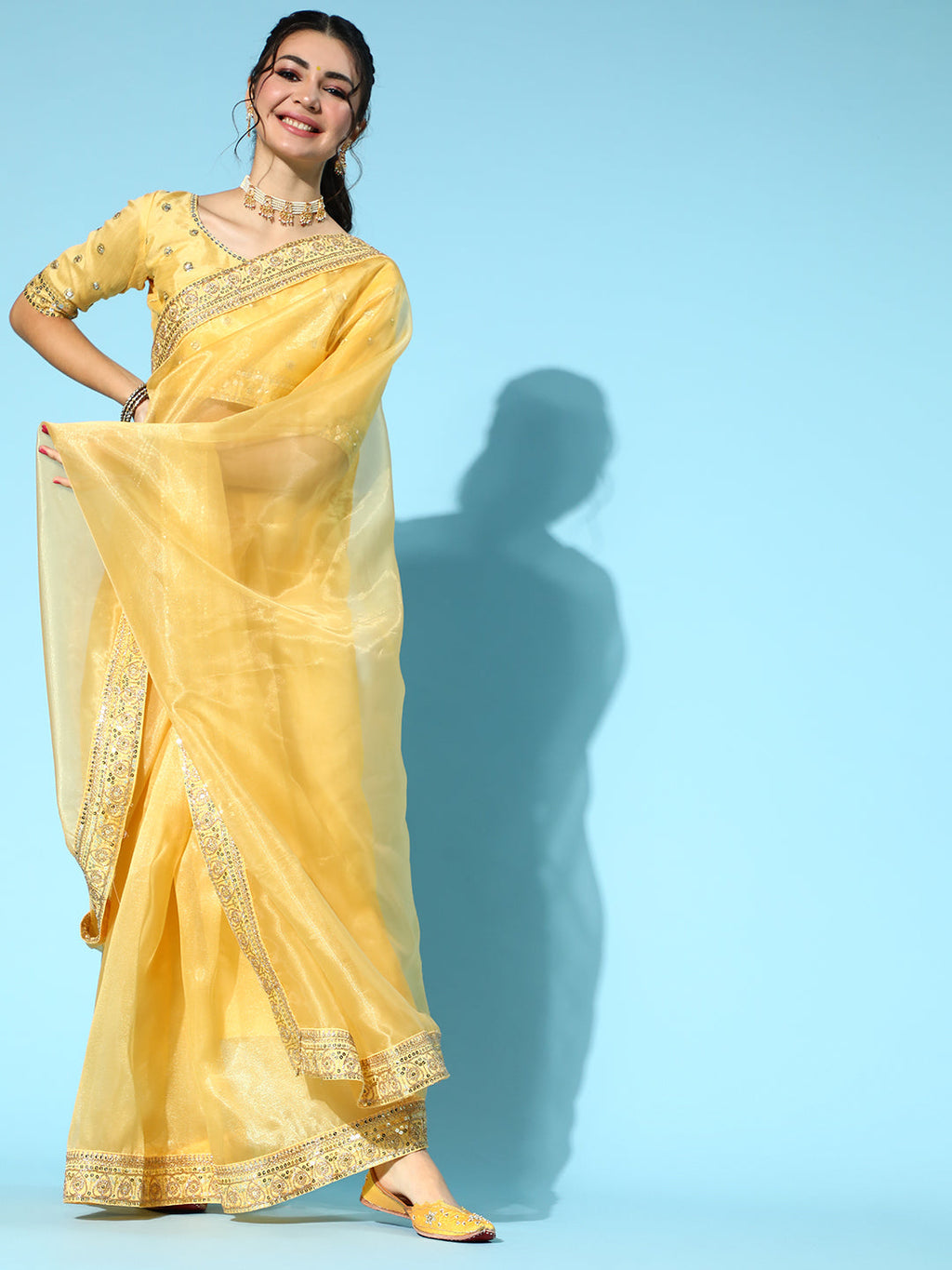 Saree Mall Solid Saree with Woven Design Border | Grocsy