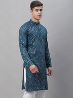 Sojanya Ethnic Motifs Embroidered Sequinned Pure Cotton Kurta | Grocsy