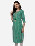 HERE&NOW Bandhani Printed Gotta Patti Kurta | Grocsy