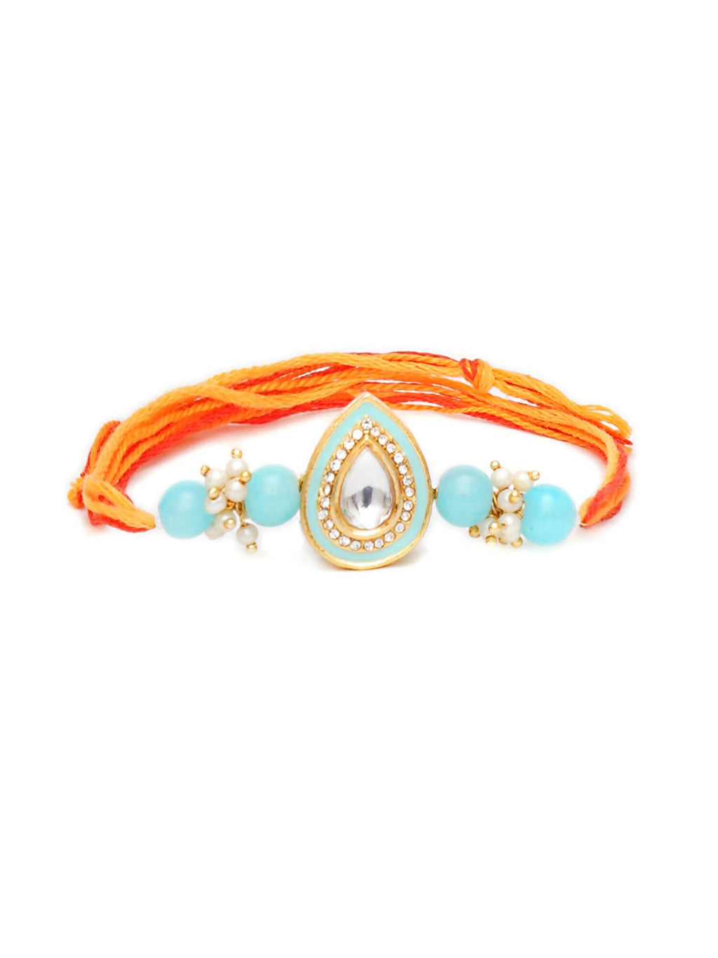 Designer kundan Rakhi - Ruby Raang | Grocsy