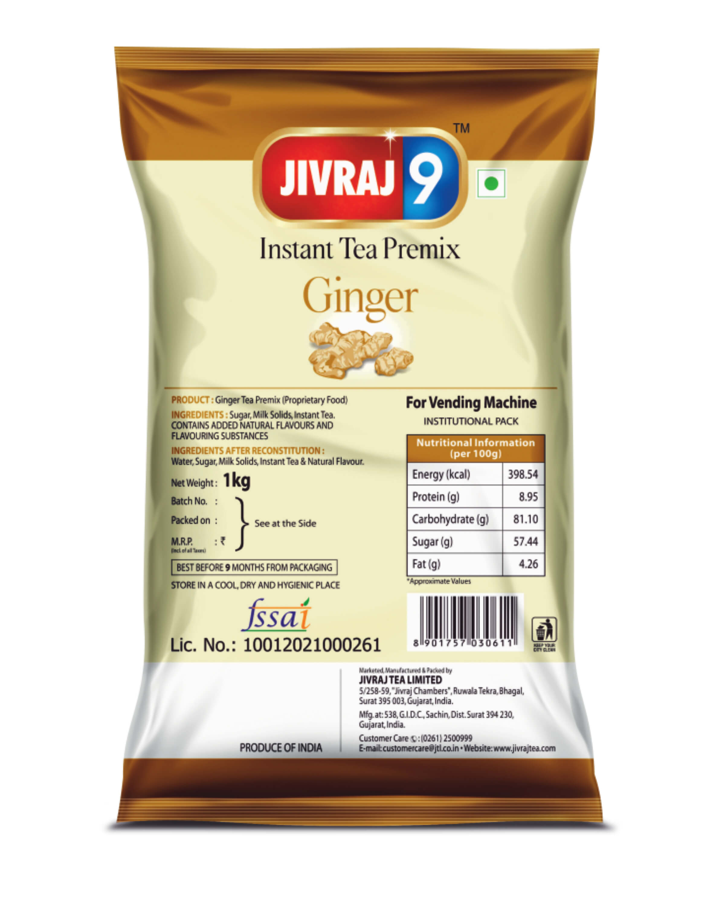 jivraj9 Tea Ginger Premix Tea | Grocsy