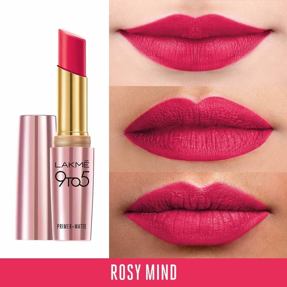 Lakme 9 to 5 Primer with Matte Lip Color - Rosy Mind | Grocsy