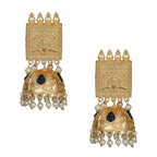 Joban Fashion Women Matte Gold Brass Jhumka | Grocsy
