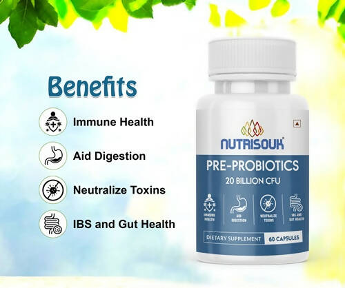 Nutrisouk Pre-Probiotics 20 Billion CFU Capsules | Grocsy