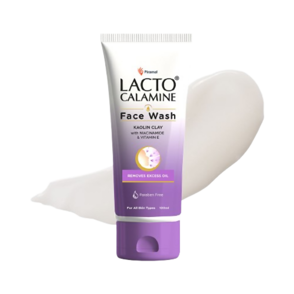 Lacto Calamine Face Wash with Kaolin Clay, Niacinamide & Vitamin E for All Skin Types | Grocsy