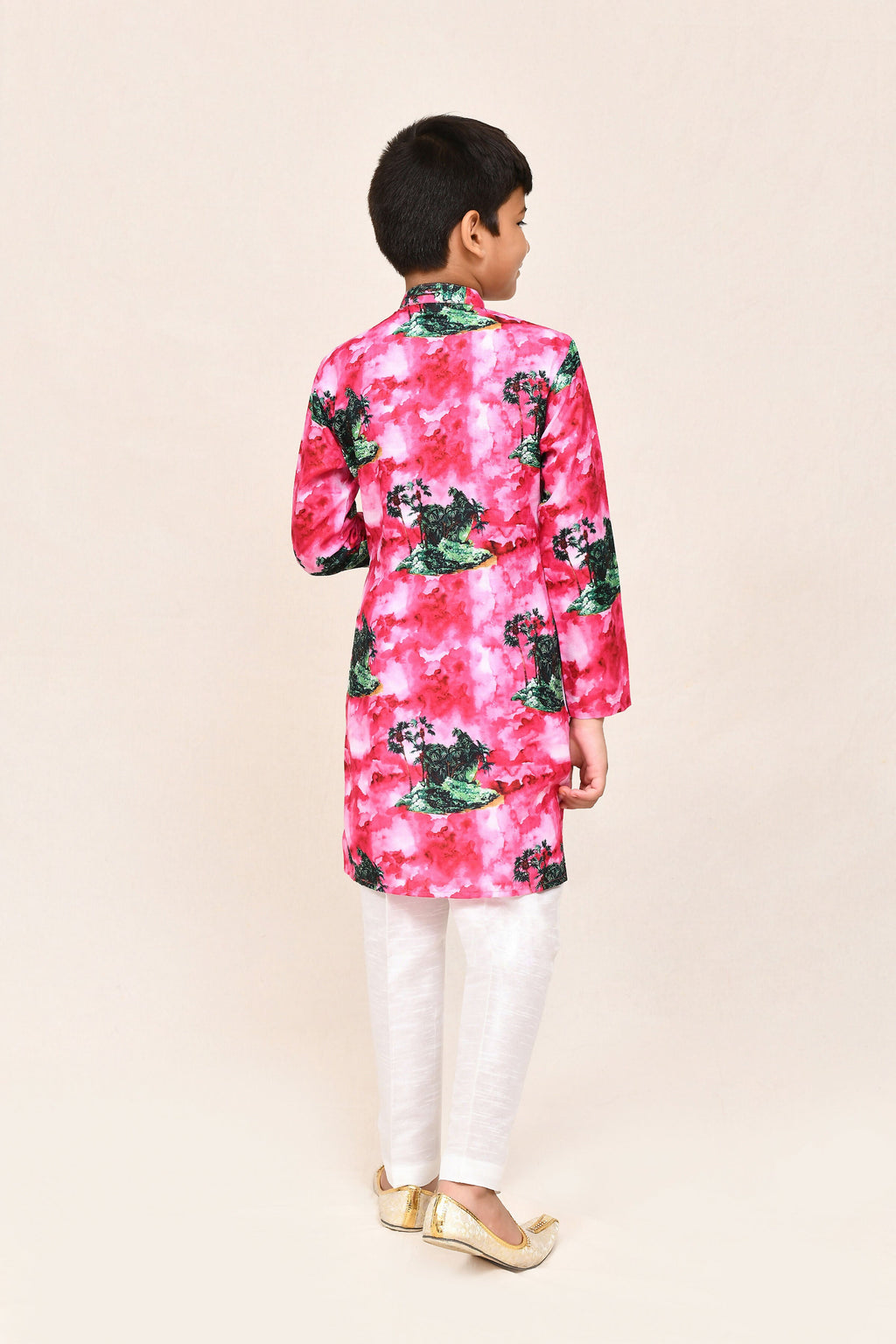 Joban Fashion Cotton Pink Kurta With Straight Fit Pant | Grocsy