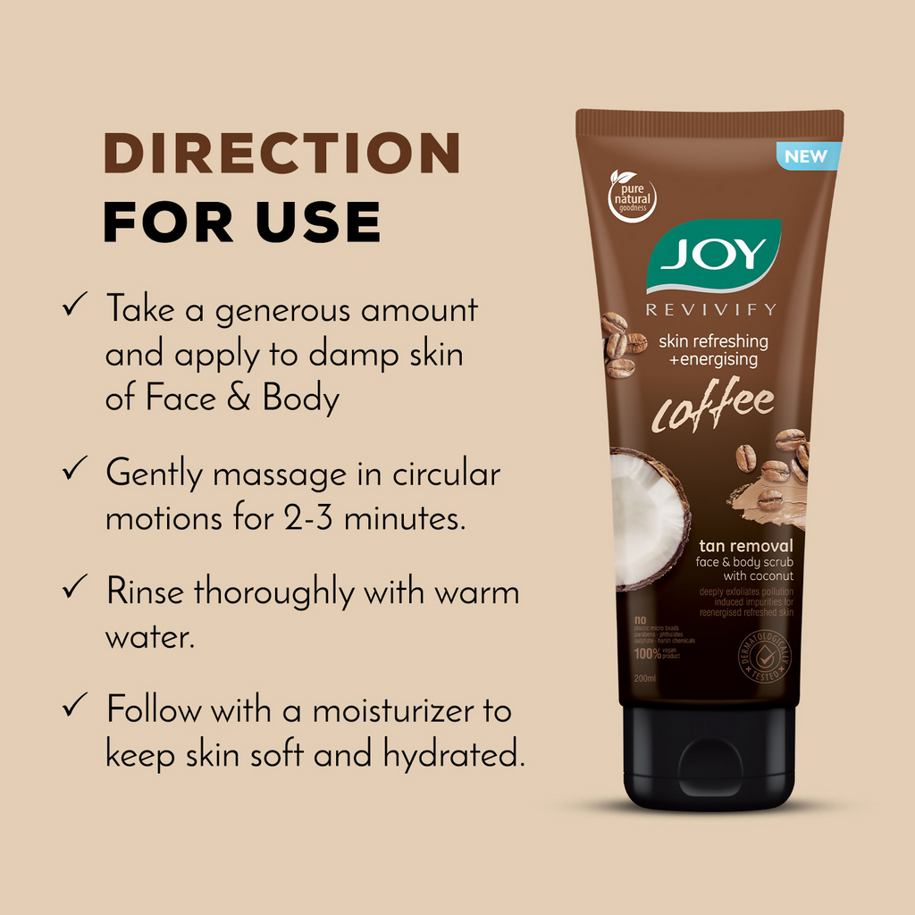 Joy Anti Pollution Exfoliating Coffee Face & Body Scrub | Grocsy