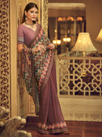 Myra Multicolour Gorgette Designer Saree | Grocsy