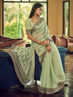 Myra Multicolour Gorgette Designer Saree | Grocsy
