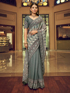 Myra Multicolour Gorgette Designer Saree | Grocsy