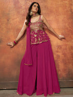 Myra Pink Georgette Embroidered Designer Suit | Grocsy