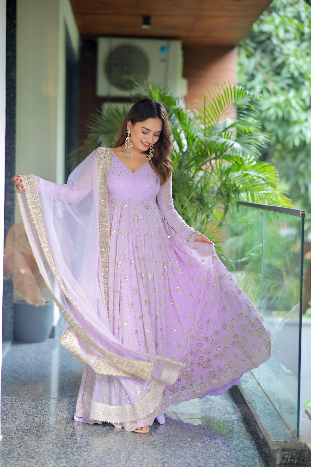 Yash Enterprise Light Purple Fux Bloomimng Silk Embroidery Suit Set | Grocsy