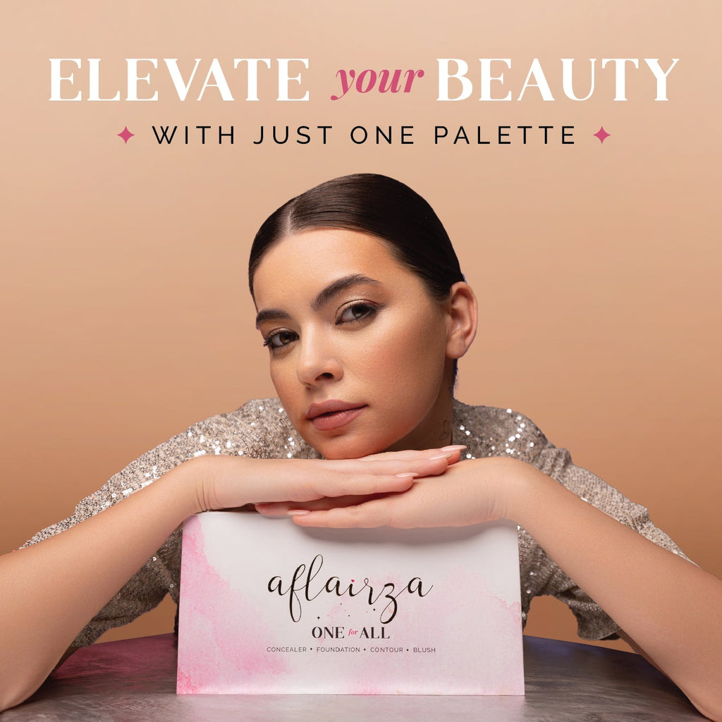 Aflairza One for All Palette, 4-in-1 Foundation, Concealer, Blush & Contour, All-in-One Face Palette for Effortless Beauty 56g | Grocsy