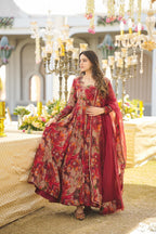 Yash Enterprise Multicolor Georgette Salwar Suit Floral Printed And Sequin Embroidery | Grocsy