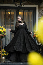 Yash Enterprise Black Faux Blooming Party Wear Embroidered Suit Set | Grocsy