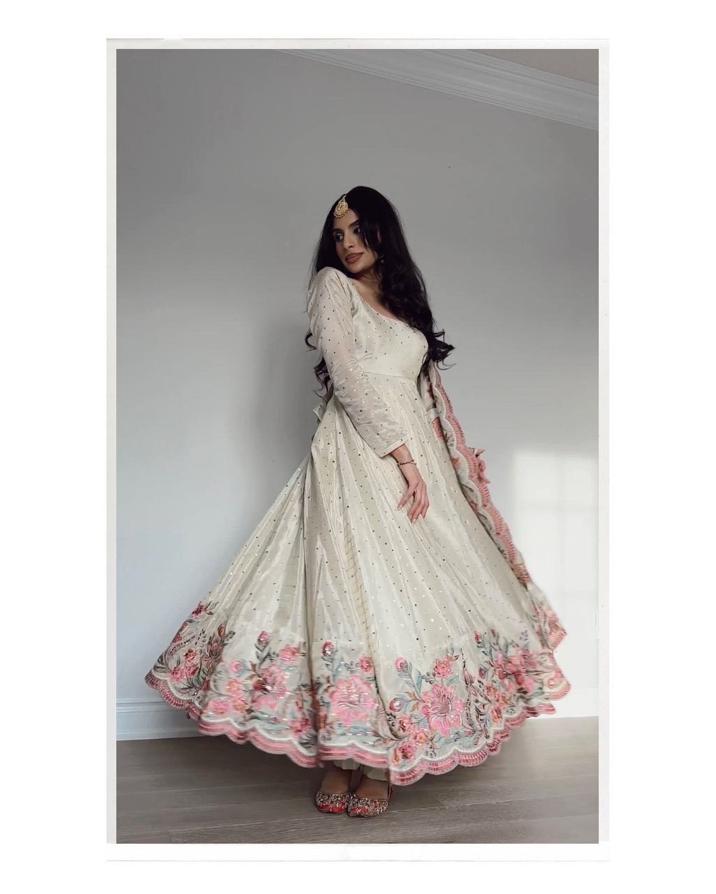 Yash Enterprise Off White Vichitra Silk Embroidery Party Wear Suit | Grocsy