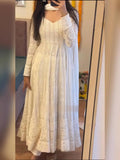Yash Enterprise Off White Fux Blooming Embroidery Suit Set | Grocsy