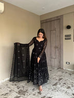 Yash Enterprise Black Georgette Anarkali Suit In New Fancy Style | Grocsy
