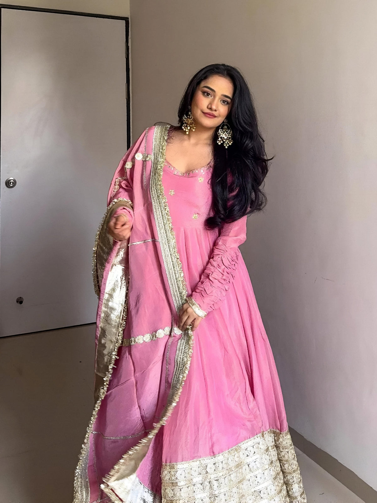 Yash Enterprise Pink Vichitra Silk Embroidery Suit Set | Grocsy