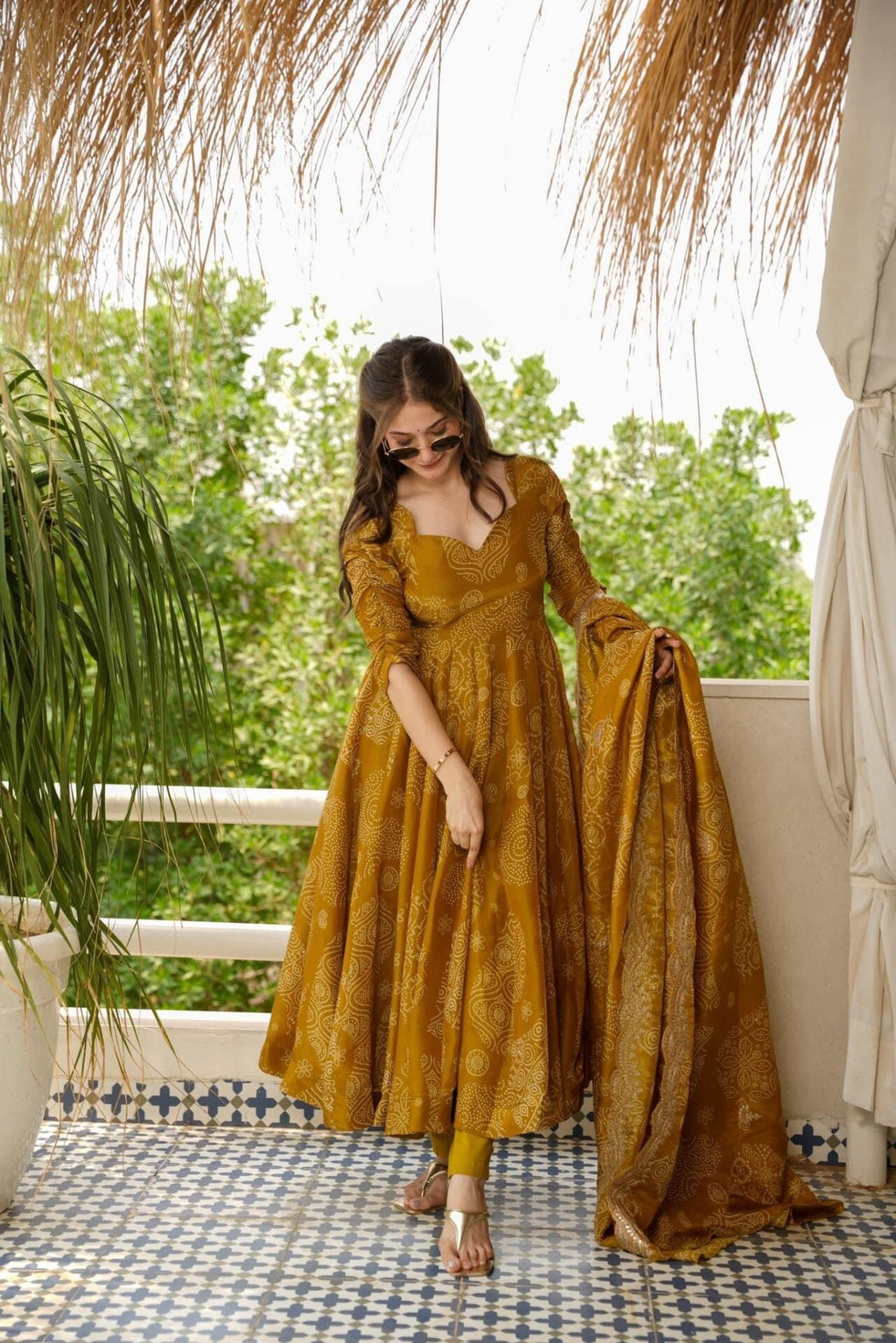 Yash Enterprise Mahendi Maslin Fabric Digital Print Work Party Wear Suit Set | Grocsy