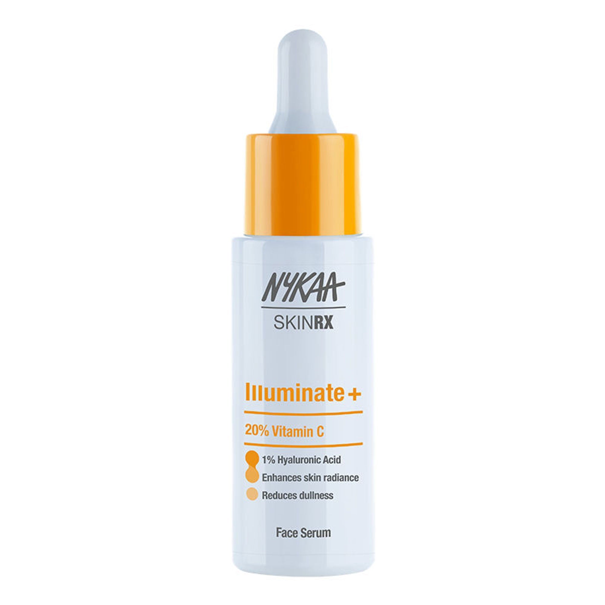 Nykaa SkinRX 20% Vitamin C + 1% Hyaluronic Acid Serum for Bright, Radiant and Hydrated Skin | Grocsy