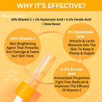 Nykaa SkinRX 20% Vitamin C + 1% Hyaluronic Acid Serum for Bright, Radiant and Hydrated Skin | Grocsy