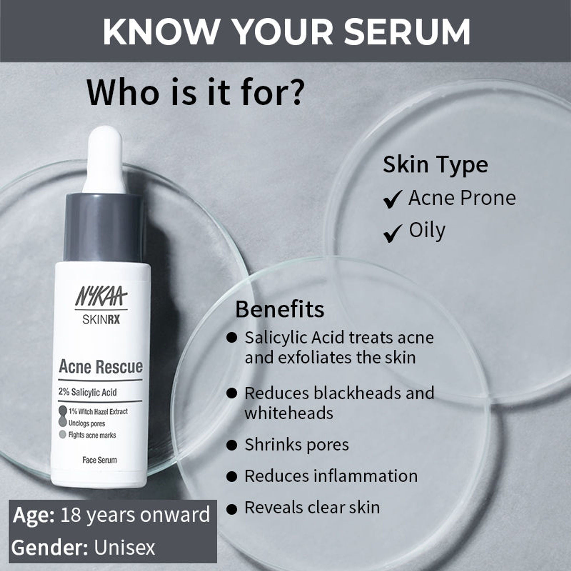 Nykaa SKINRX 2% Salicylic Acid Face Serum | Grocsy