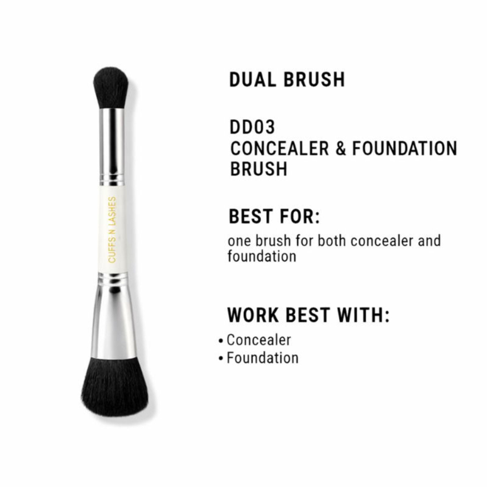 CUFFS N LASHES Concealer & Foundation Dual Brush - 03 | Grocsy
