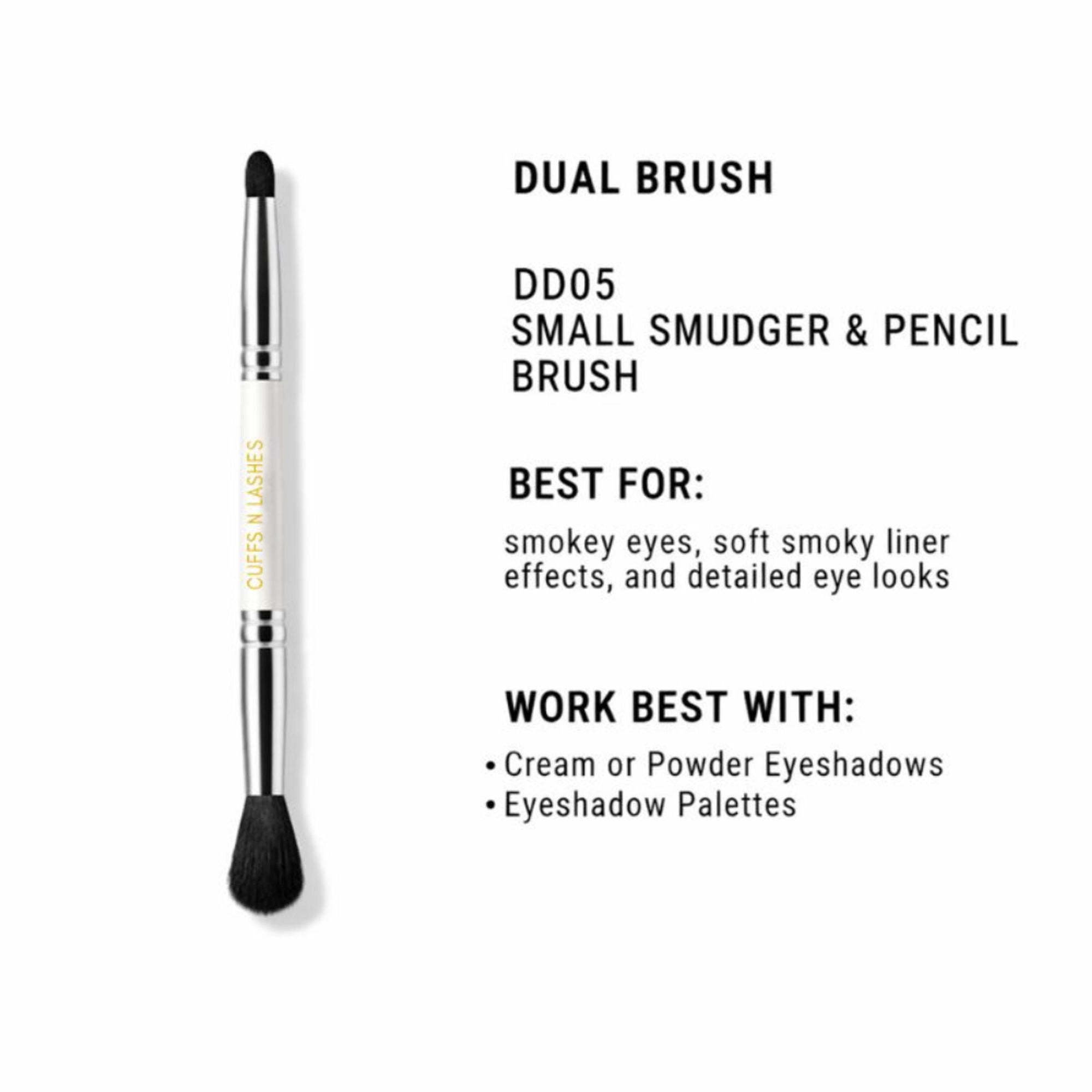 CUFFS N LASHES Small Smudger & Pencil Dual Brush - 05 | Grocsy