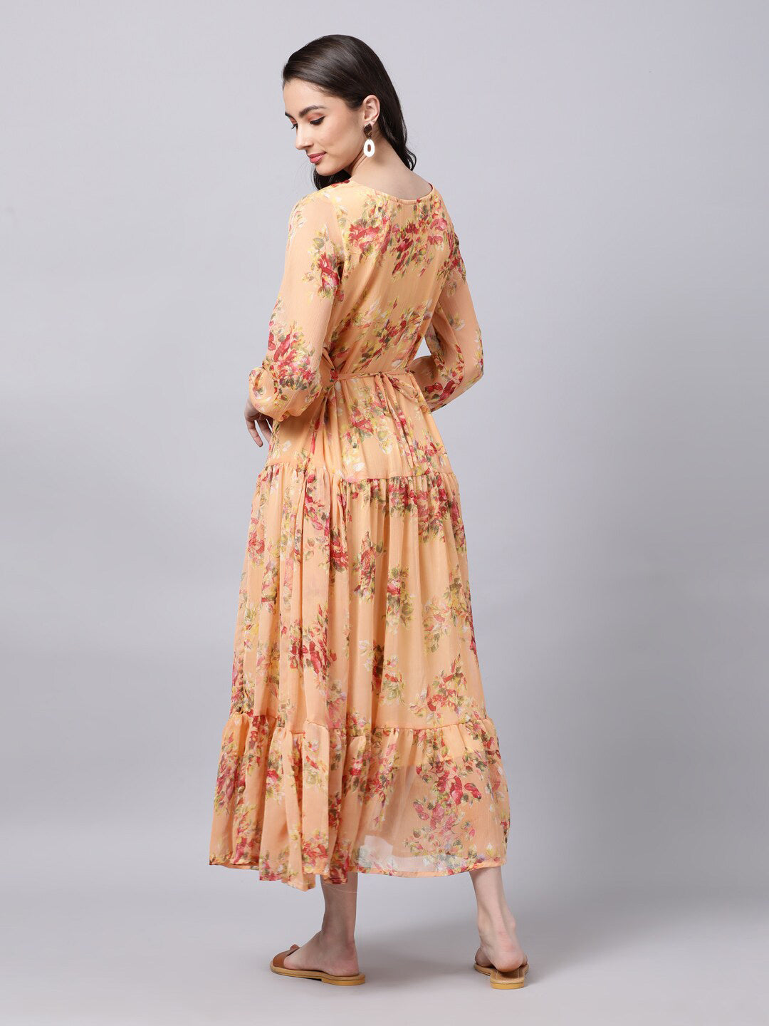 Souchii Floral Printed Boat Neck A-Line Maxi Dress | Grocsy