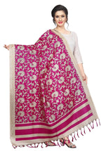 Vamika Pink Printed Khadi Bhagalpuri Dupatta | Grocsy