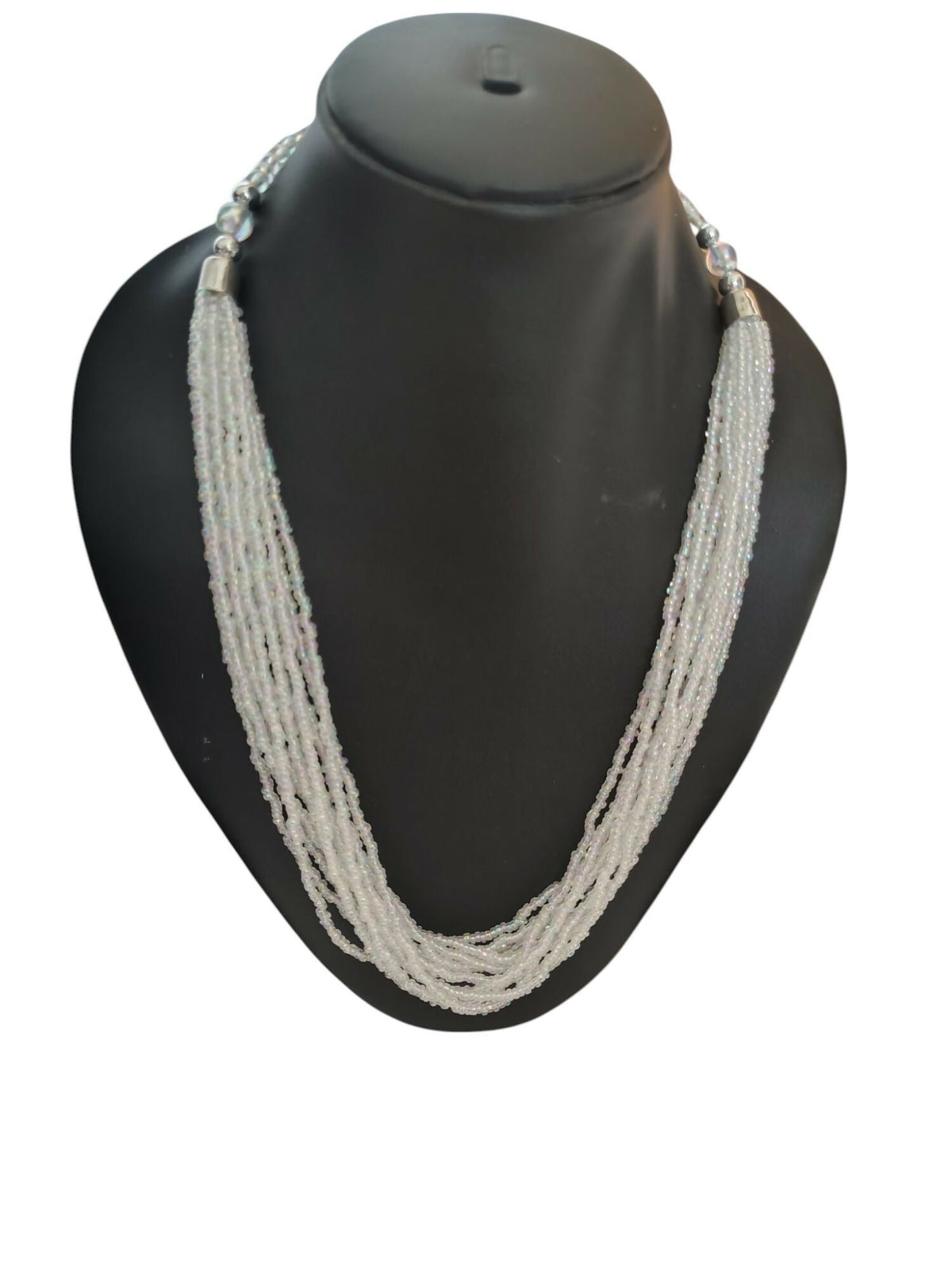 Inhanns Bloom Handmade Beaded Only Necklace - 12 Layers - Ivory | Grocsy