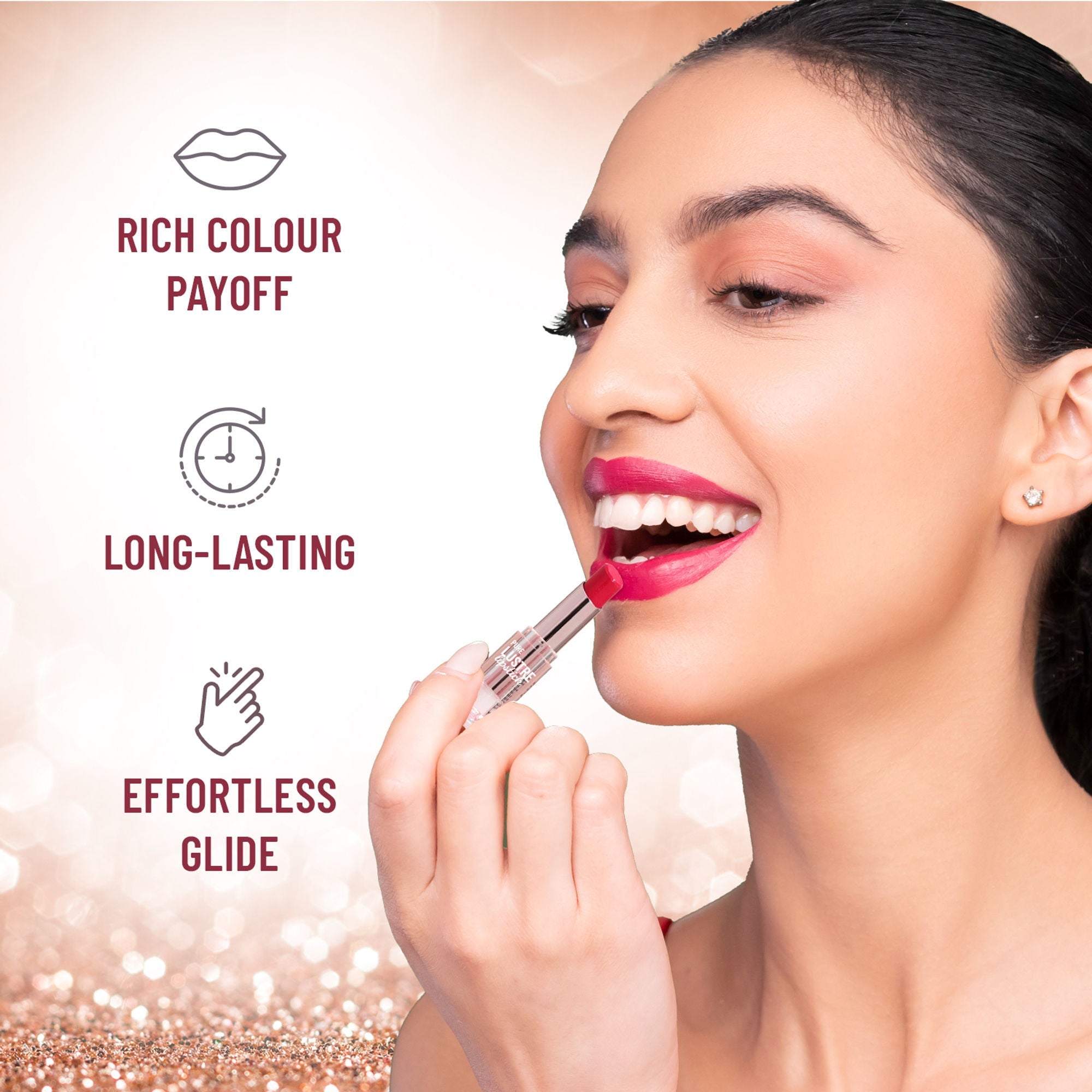 Swiss Beauty High Shine Finish Smooth Glide Pure Lustre Lipstick - 4 It's Bare | Grocsy