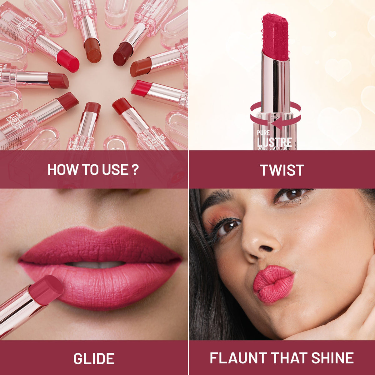 Swiss Beauty High Shine Finish Smooth Glide Pure Lustre Lipstick - 4 It's Bare | Grocsy