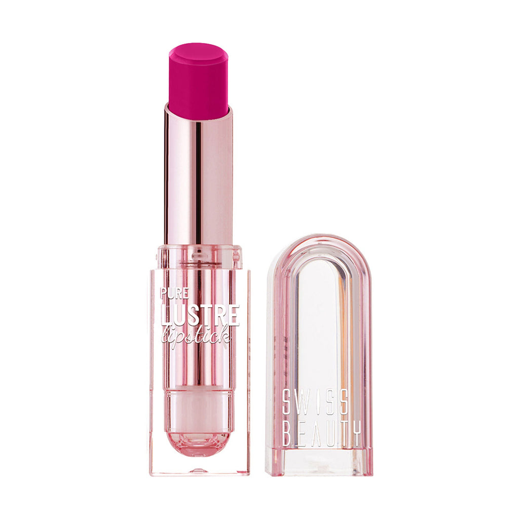 Swiss Beauty High Shine Finish Smooth Glide Pure Lustre Lipstick - 9 Cheeky Pink | Grocsy