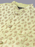 Sojanya Men Embroidered Regular Thread Work Kurta With Pyjamas & Nehru Jacket | Grocsy