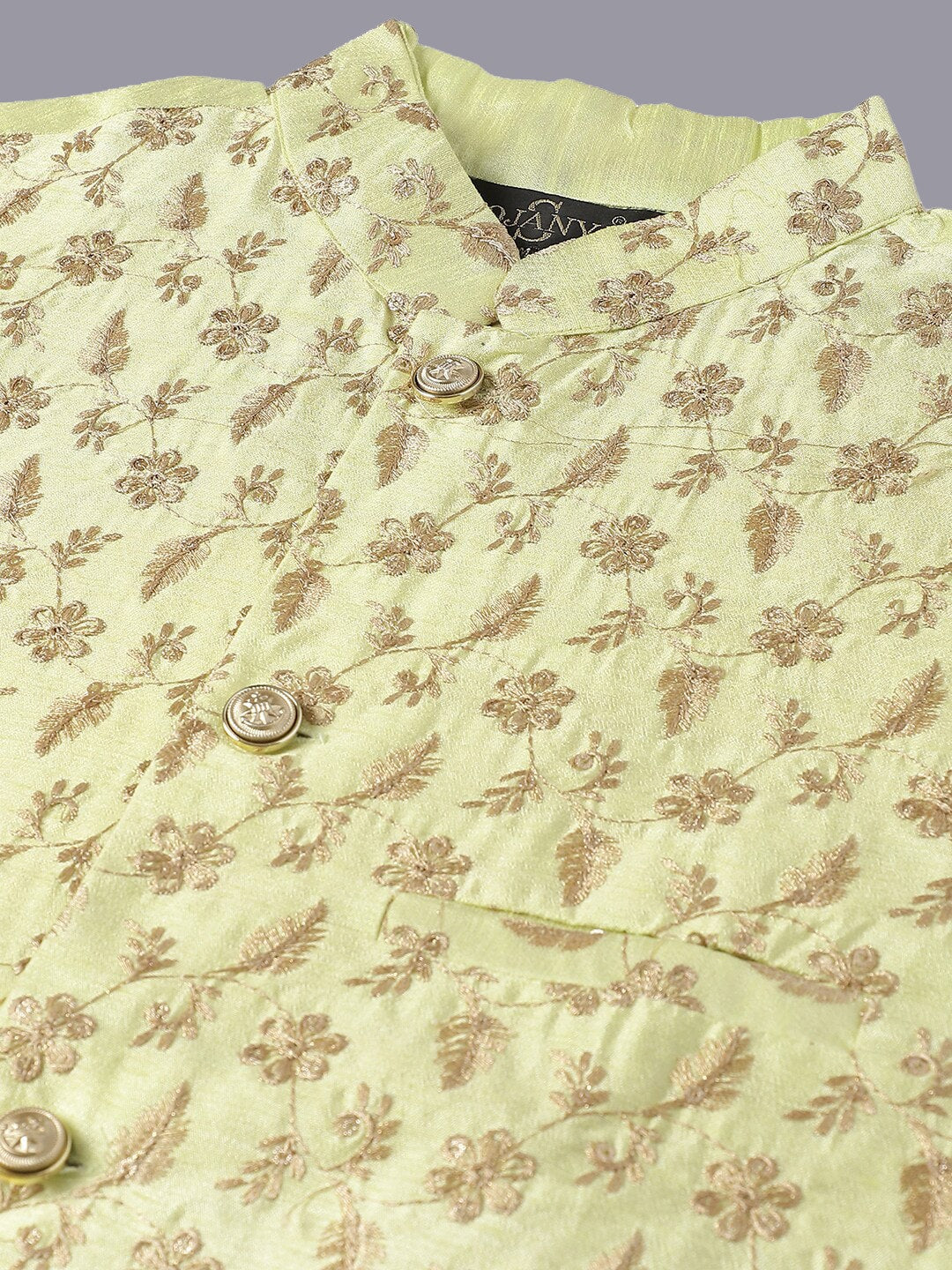 Sojanya Men Embroidered Regular Thread Work Kurta With Pyjamas & Nehru Jacket | Grocsy