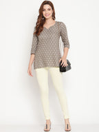 TAG 7 Pack of 2 Navy Blue & Cream-Coloured Ankle-Length Leggings | Grocsy