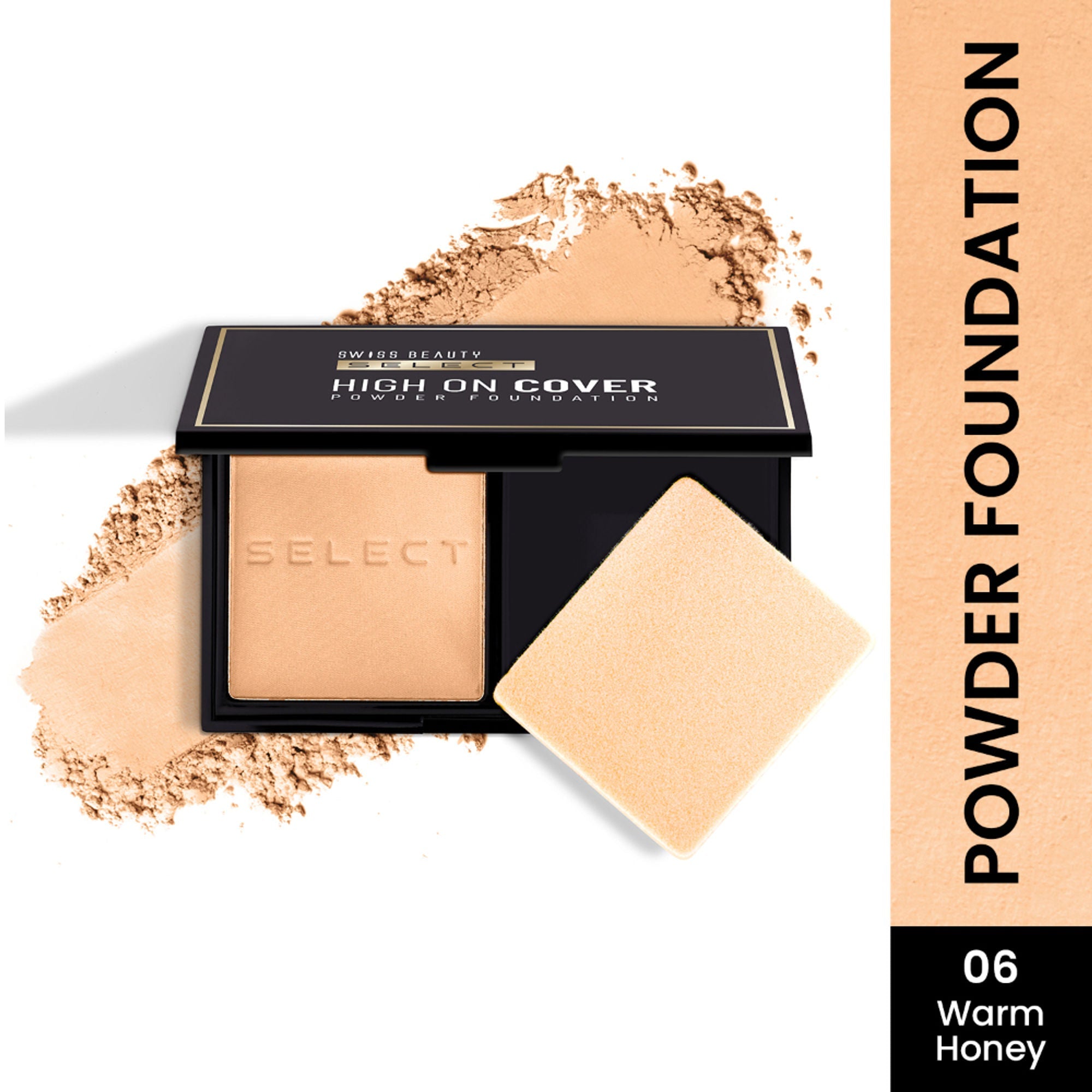Swiss Beauty Select High On Cover Powder Foundation - 6 Warm Honey | Grocsy