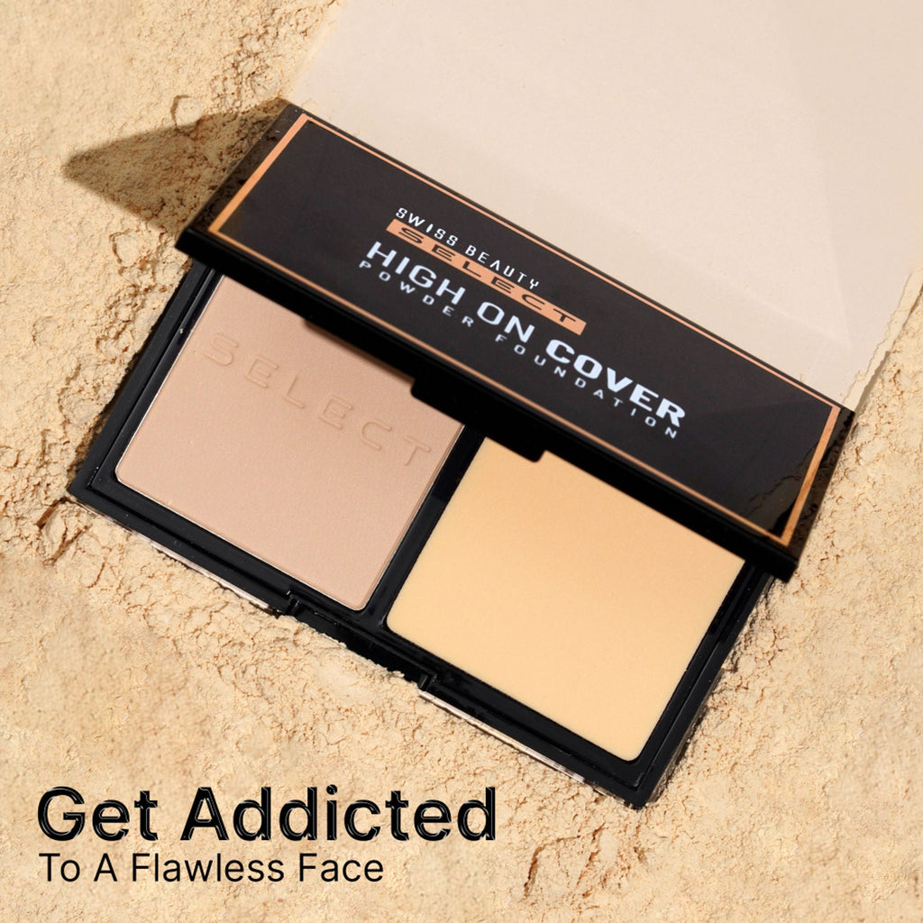 Swiss Beauty Select High On Cover Powder Foundation - 6 Warm Honey | Grocsy