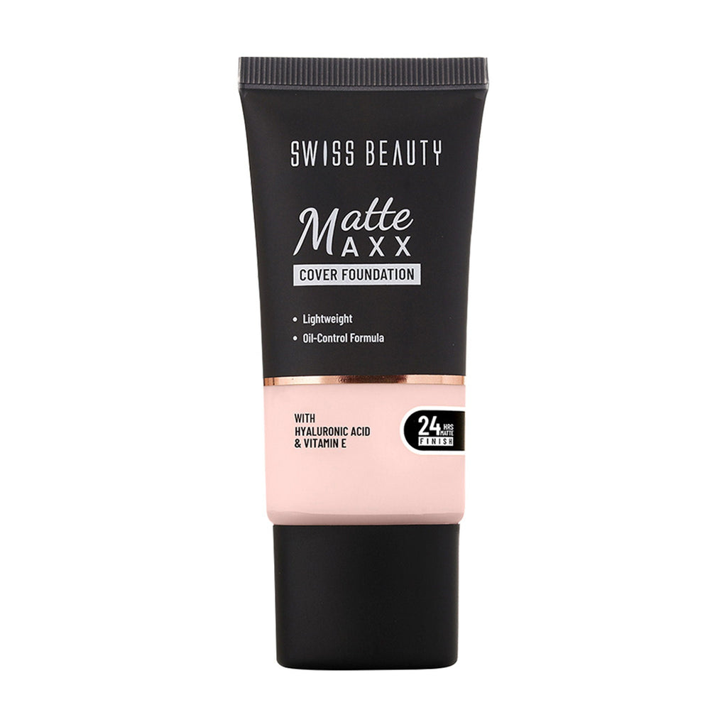 Swiss Beauty Matte Maxx Cover Foundation with Hyaluronic Acid & Vitamin E - 2 Ivory Cool | Grocsy