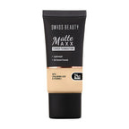 Swiss Beauty Matte Maxx Cover Foundation with Hyaluronic Acid & Vitamin E - 3 Light Warm | Grocsy