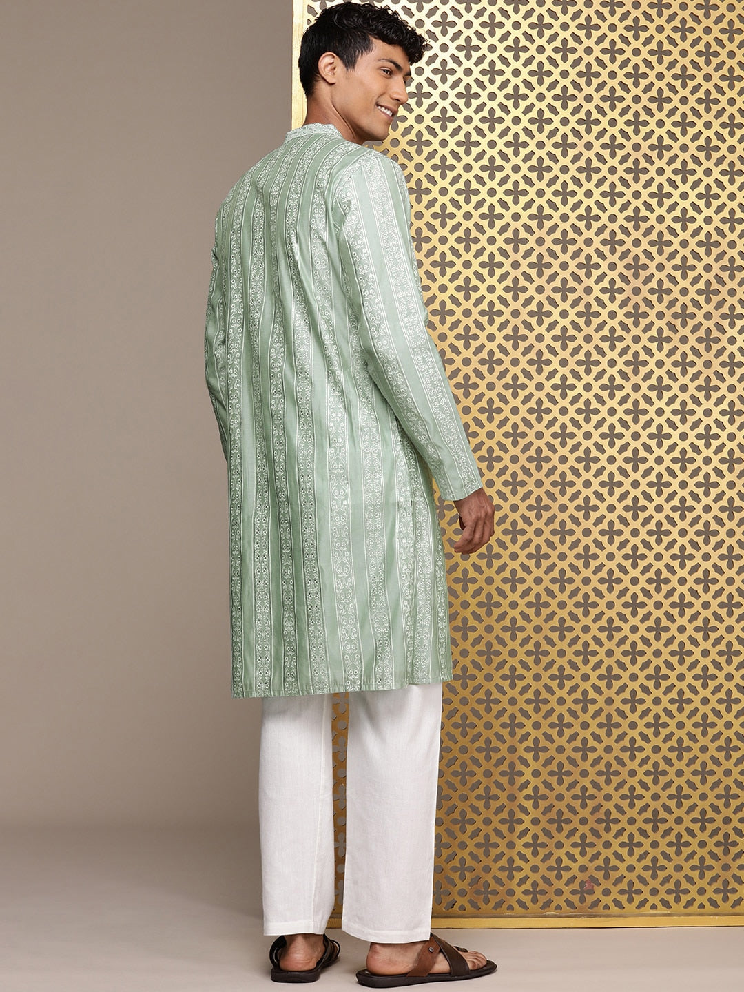 House of Pataudi Ethnic Motifs Printed Straight Jashn Kurta | Grocsy