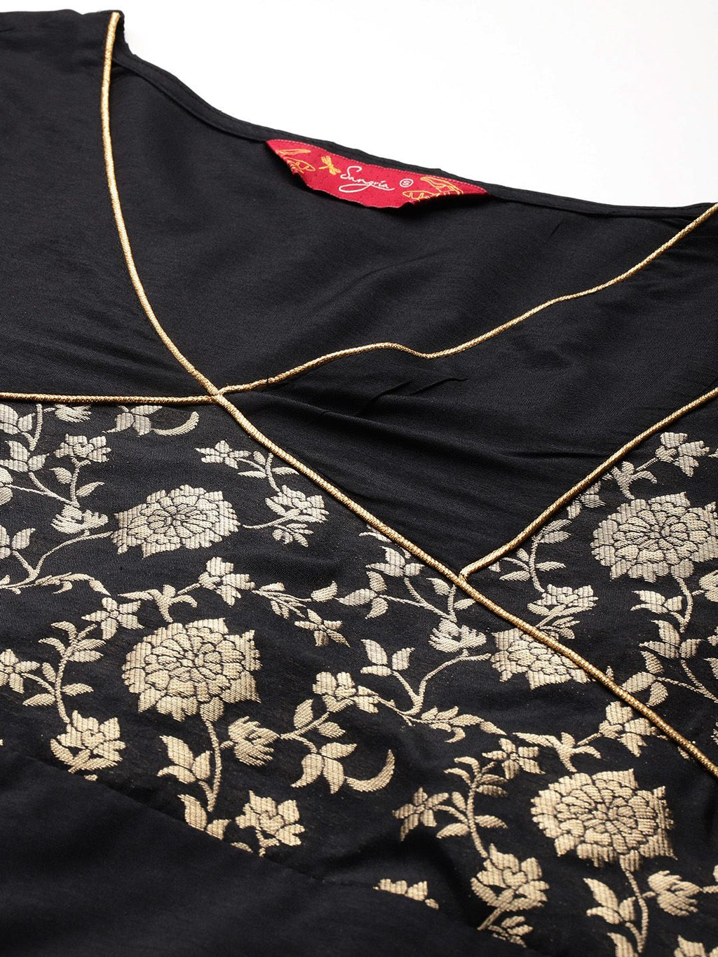 Sangria Floral Woven Designed Straight Kurta Set | Grocsy