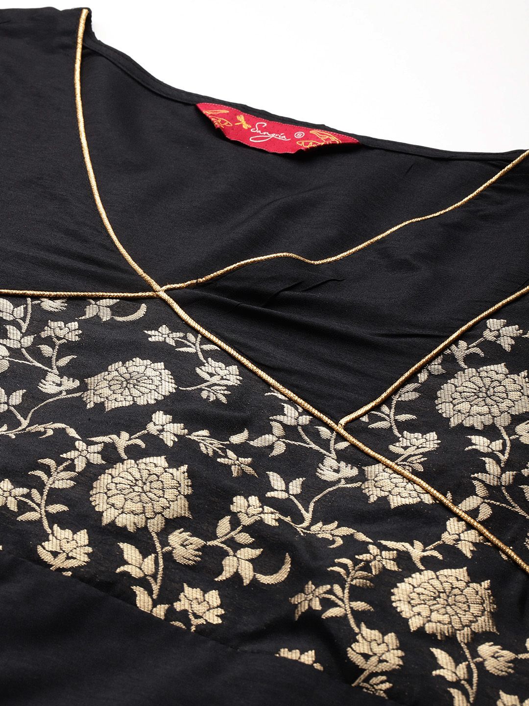 Sangria Floral Woven Designed Straight Kurta Set | Grocsy