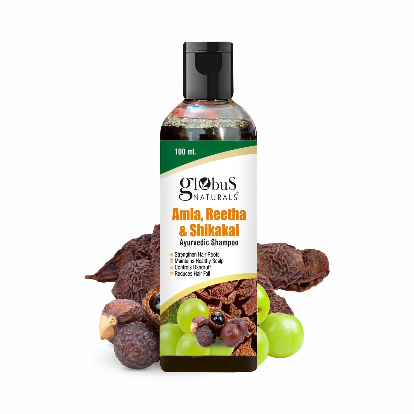 Globus Naturals Amla Reetha Shikakai Shampoo | Grocsy