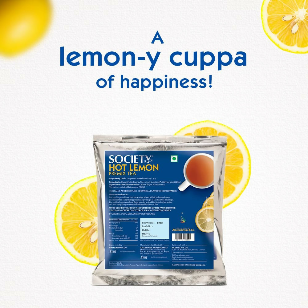 Society Hot Lemon Tea Premix Pouch | Grocsy